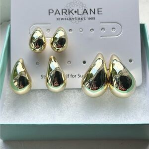 Park Lane Shiny Gold Teardrop Earring Trio